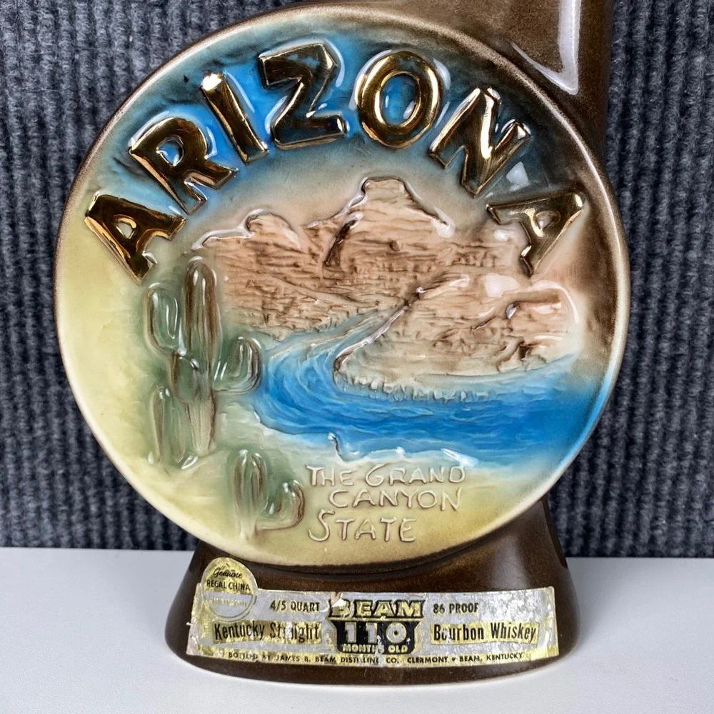 Vintage Jim Beam Arizona Grand Canyon State Decanter Regal China Ceramic Bottle